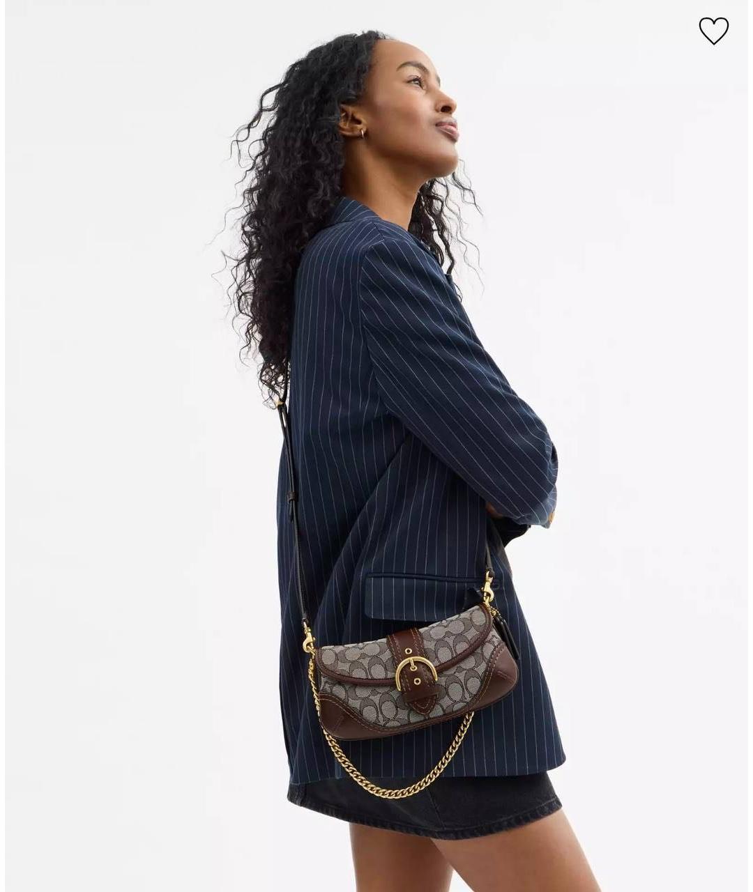 COACH Коричневая сумка с короткими ручками, фото 5