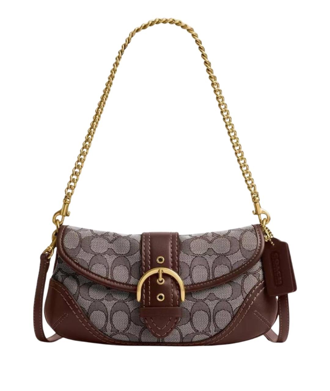 COACH Коричневая сумка с короткими ручками, фото 1