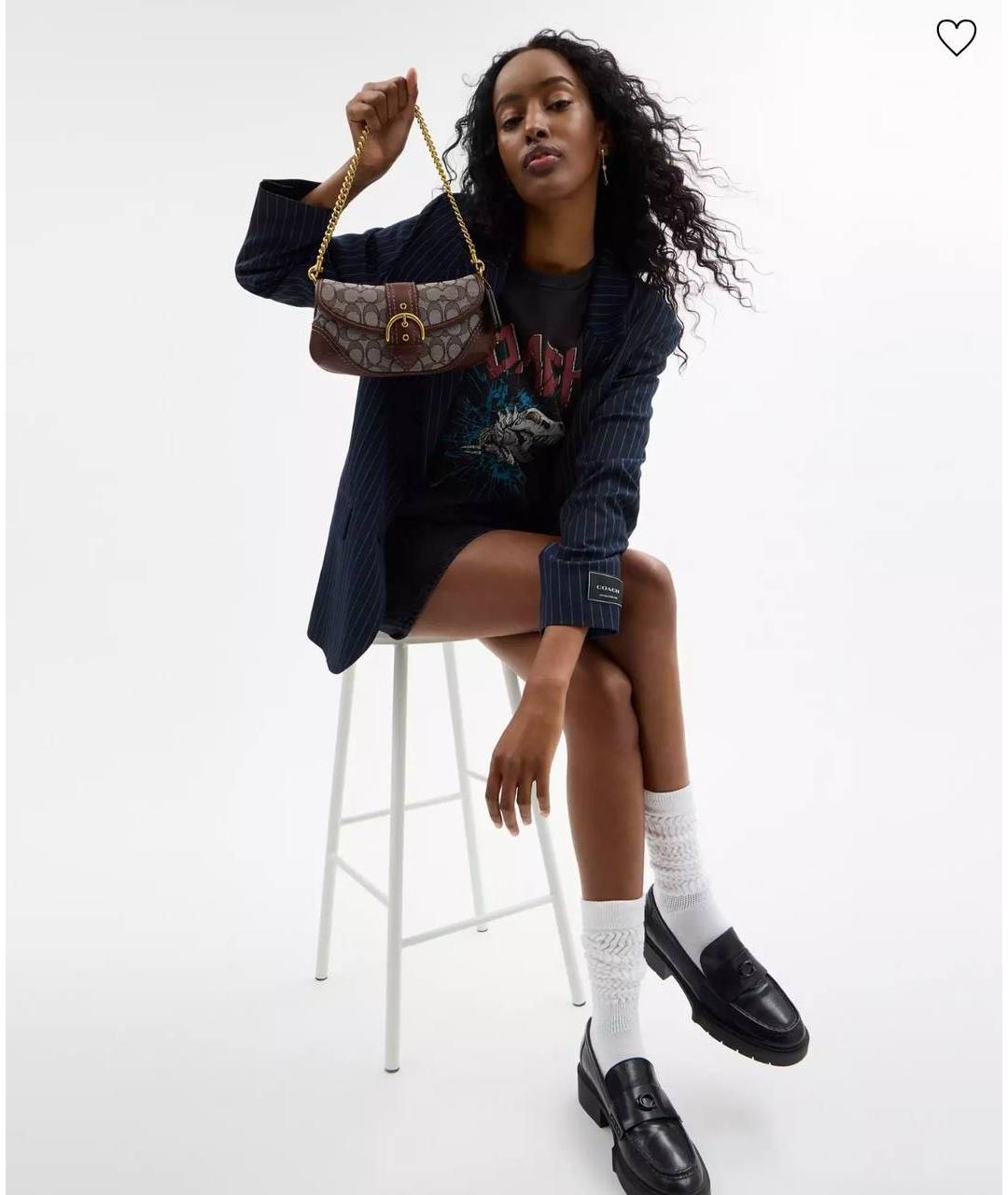 COACH Коричневая сумка с короткими ручками, фото 6