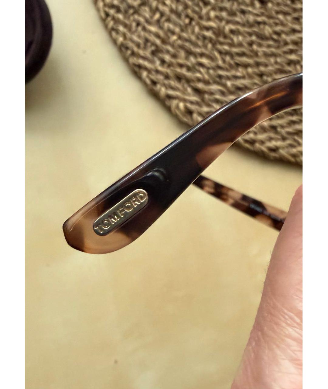 TOM FORD Бежевые пластиковые солнцезащитные очки, фото 3