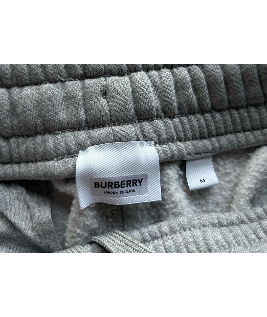 BURBERRY Серые хлопковые повседневные брюки, фото 3