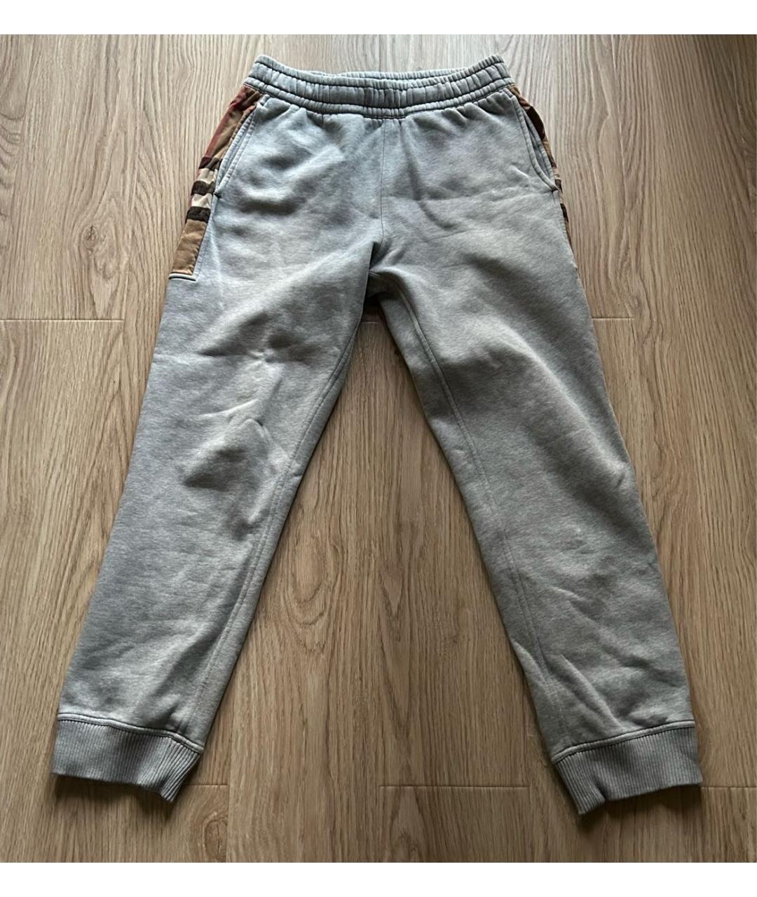 BURBERRY Серые хлопковые повседневные брюки, фото 5