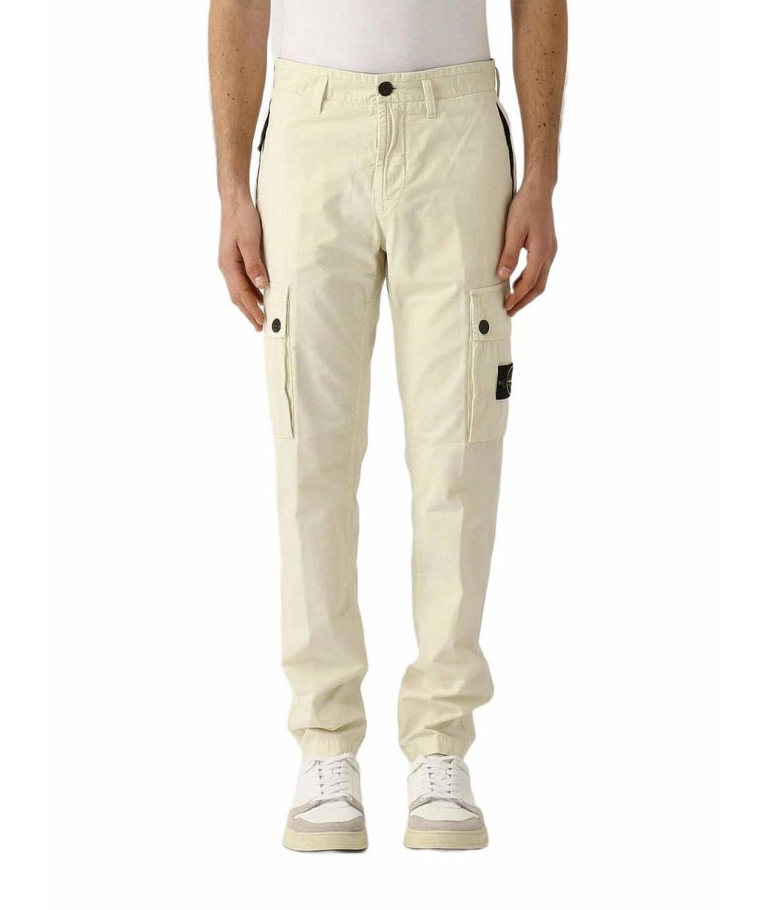 STONE ISLAND Бежевые повседневные брюки, фото 7