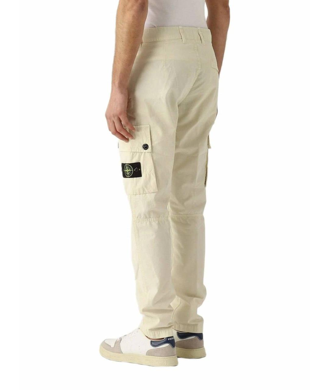 STONE ISLAND Бежевые повседневные брюки, фото 8