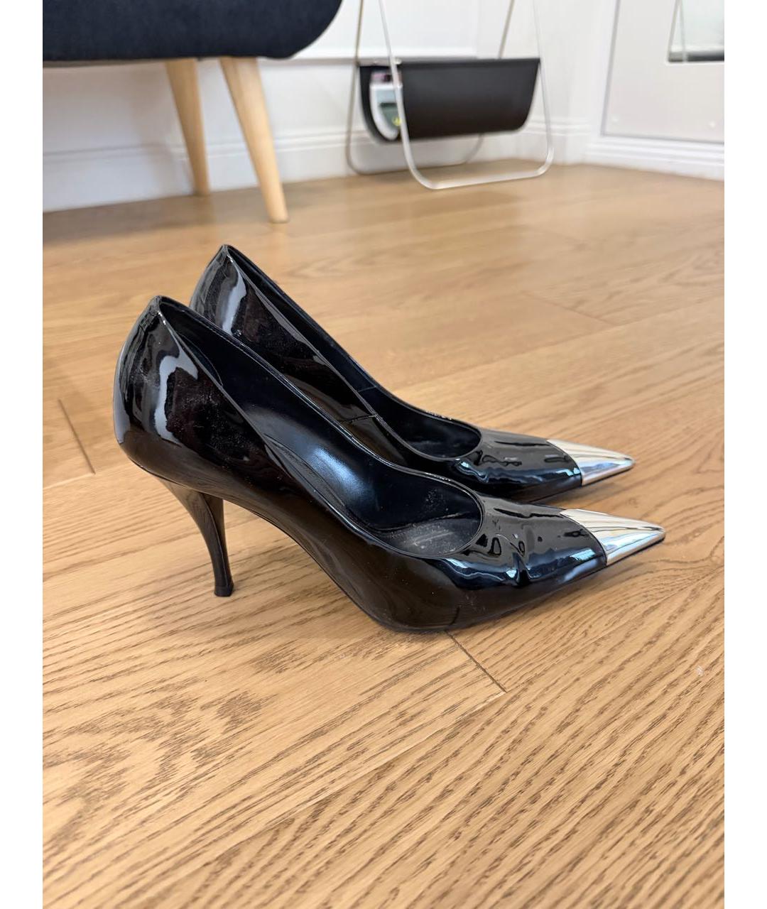 SAINT LAURENT Черные туфли из лакированной кожи, фото 8