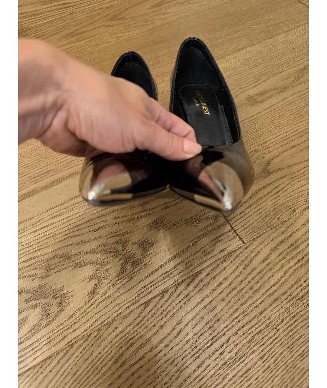 SAINT LAURENT Черные туфли из лакированной кожи, фото 6