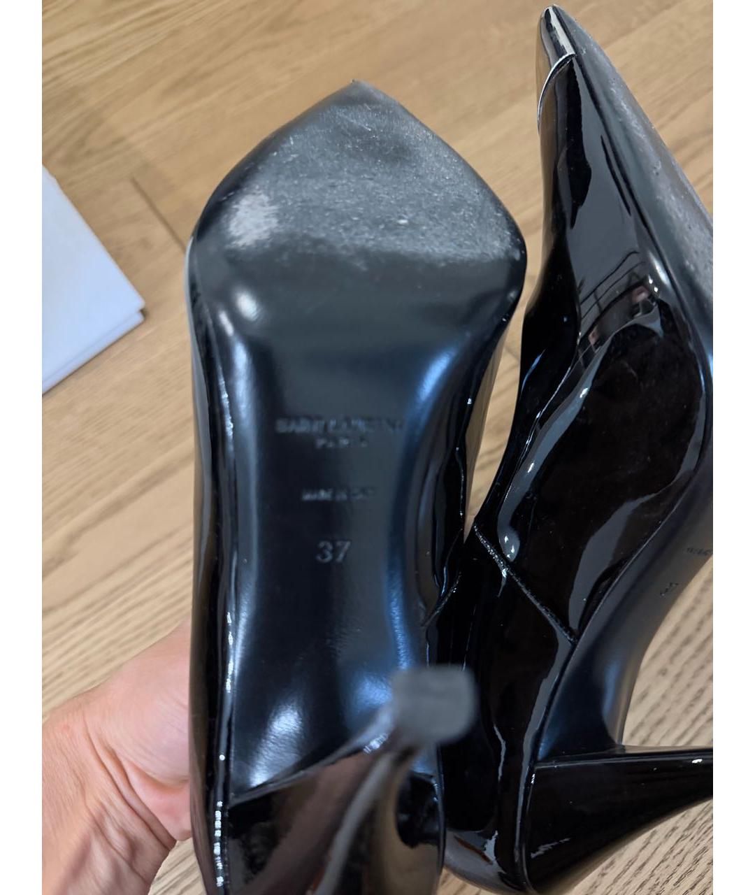 SAINT LAURENT Черные туфли из лакированной кожи, фото 7