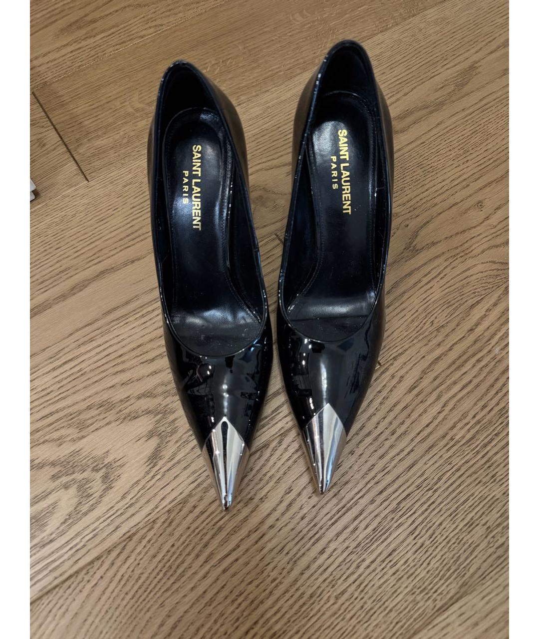 SAINT LAURENT Черные туфли из лакированной кожи, фото 5