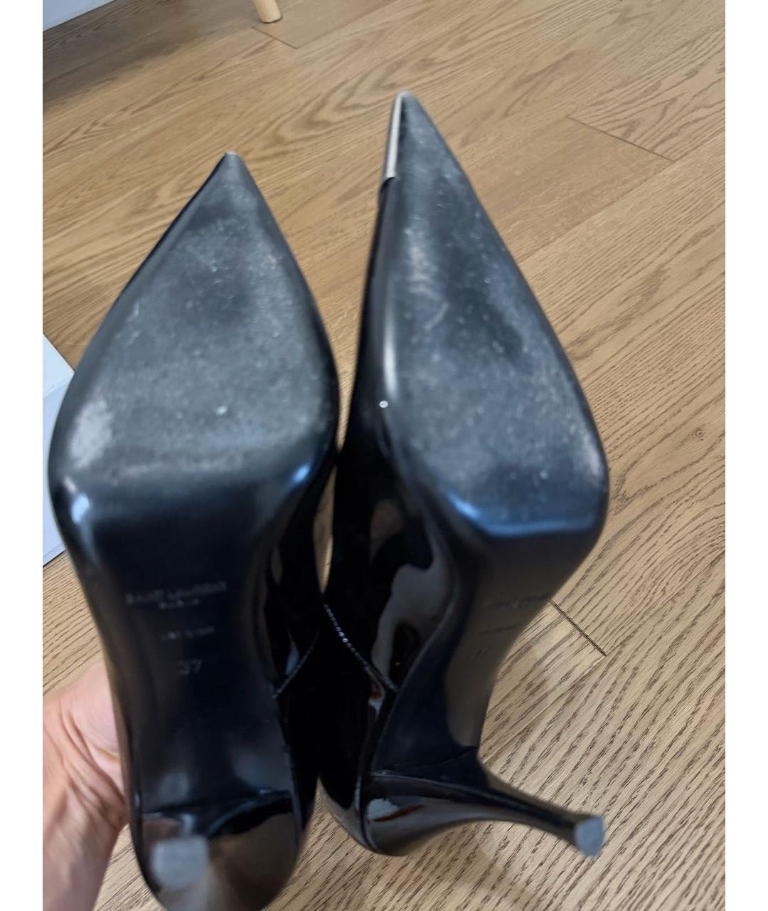 SAINT LAURENT Черные туфли из лакированной кожи, фото 4