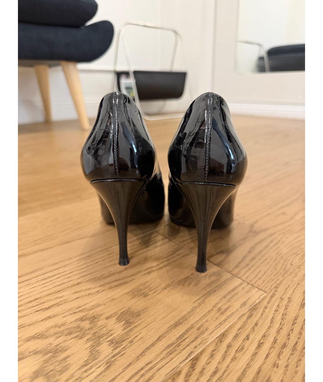 SAINT LAURENT Черные туфли из лакированной кожи, фото 3