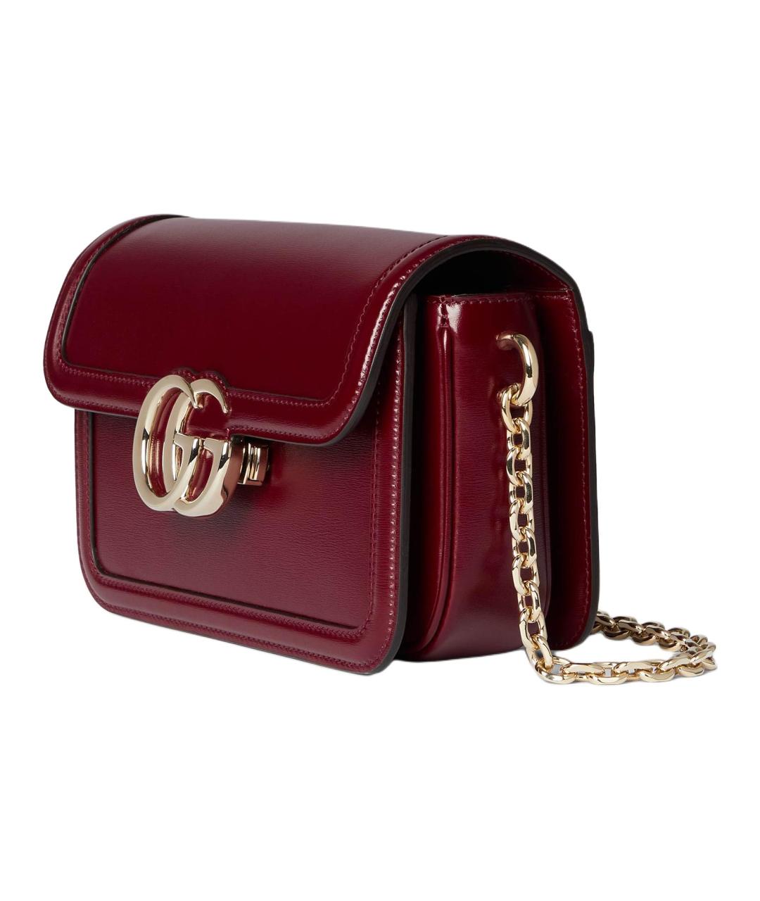 GUCCI Бордовая кожаная сумка через плечо, фото 3