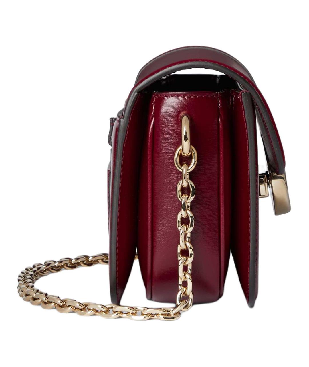 GUCCI Бордовая кожаная сумка через плечо, фото 4