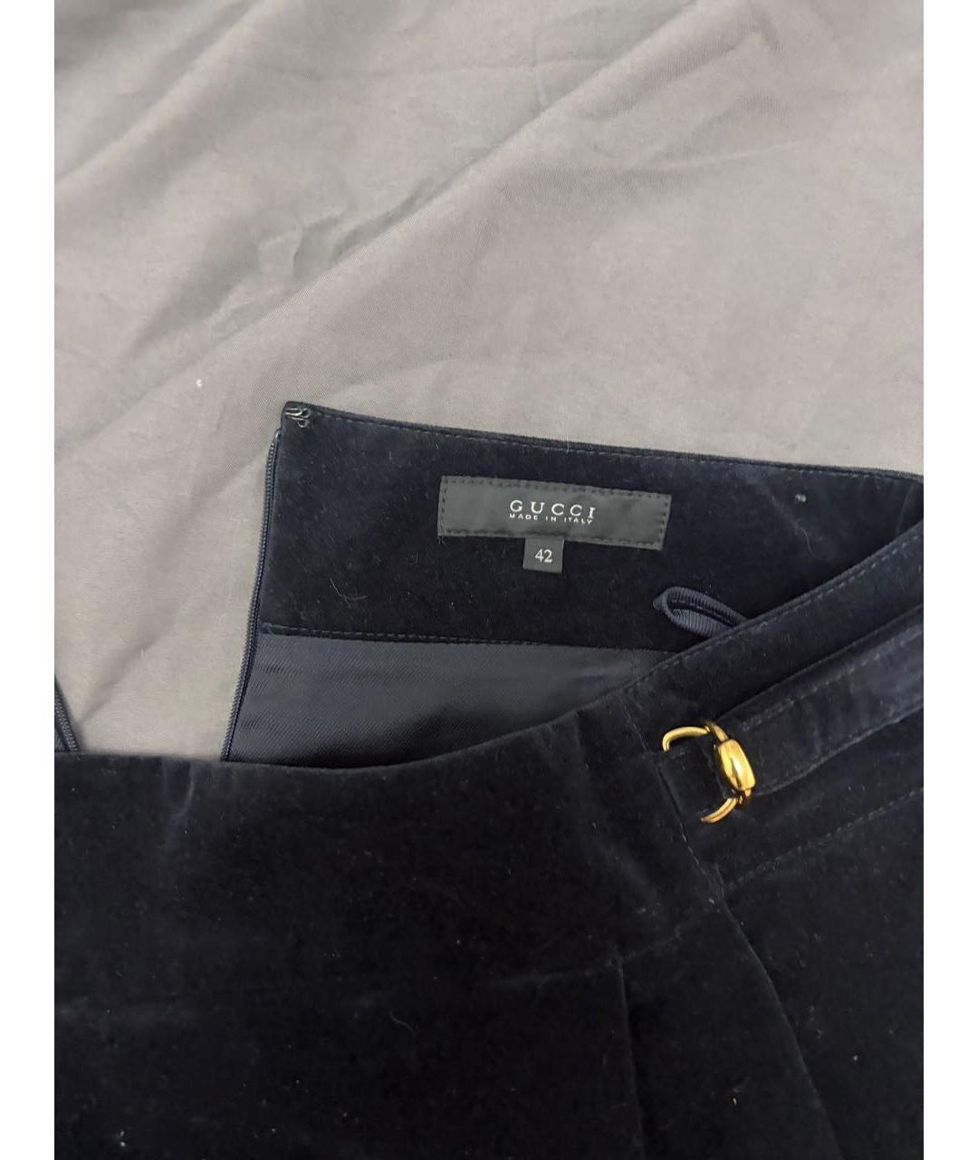 GUCCI Бордовая бархатная юбка мини, фото 3