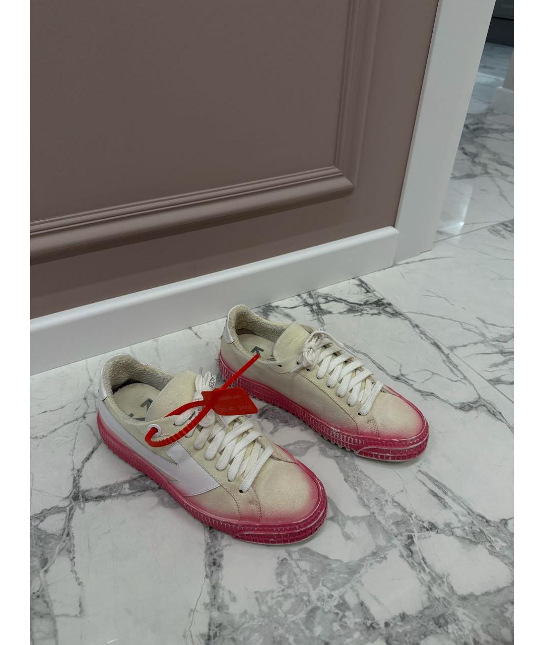 OFF-WHITE Белые замшевые кеды, фото 2