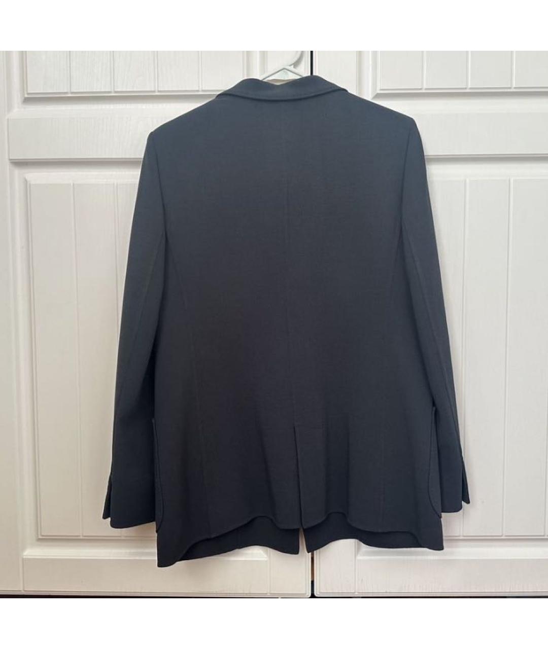 GIORGIO ARMANI Антрацитовый шерстяной жакет/пиджак, фото 3