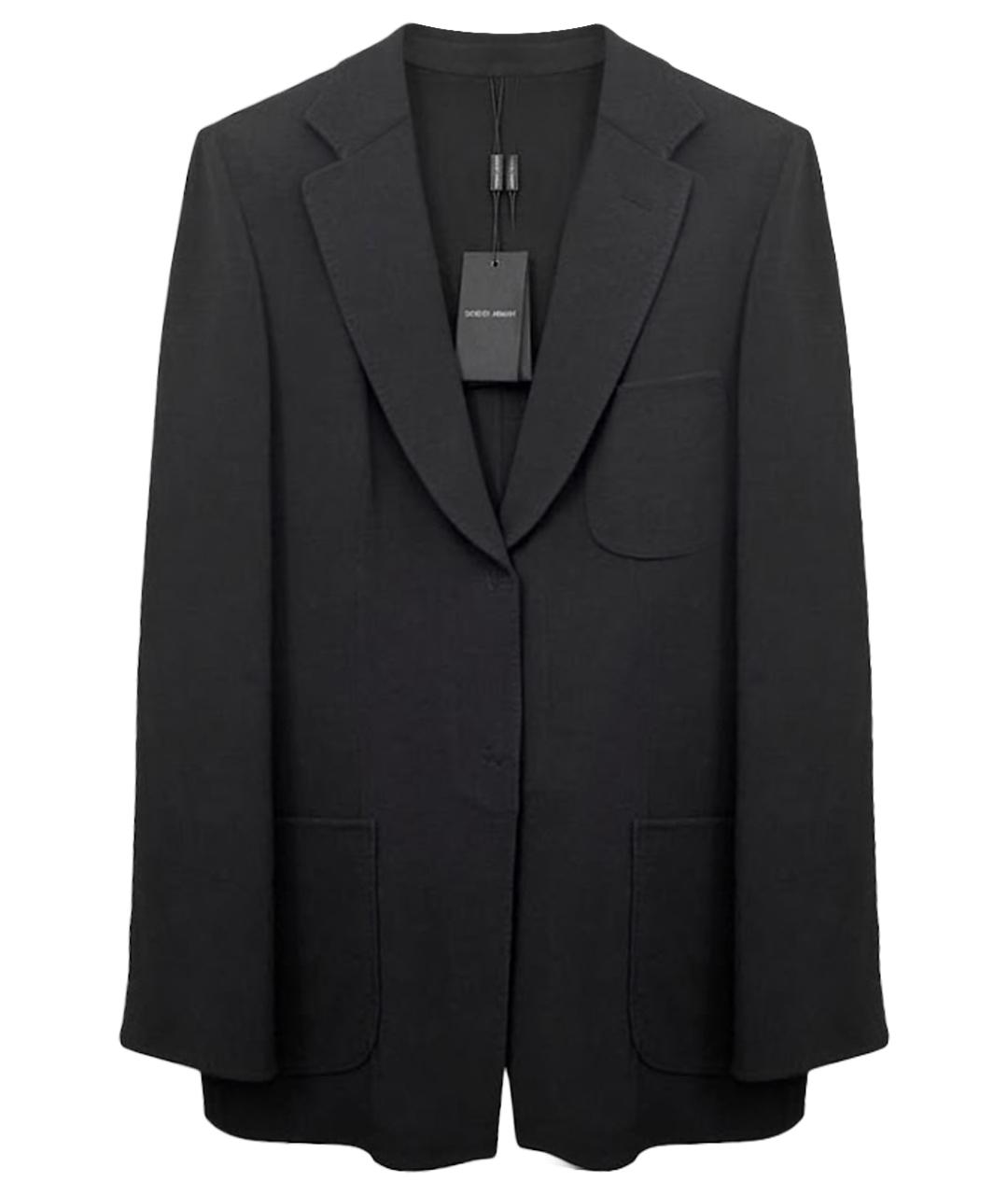 GIORGIO ARMANI Антрацитовый шерстяной жакет/пиджак, фото 1