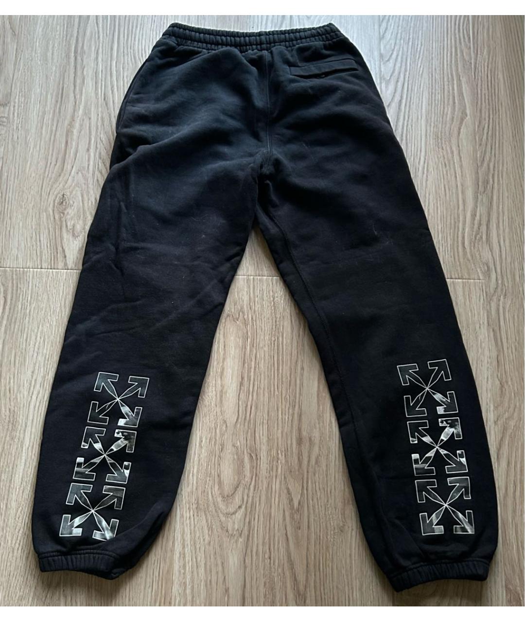 OFF-WHITE Черные хлопковые повседневные брюки, фото 2