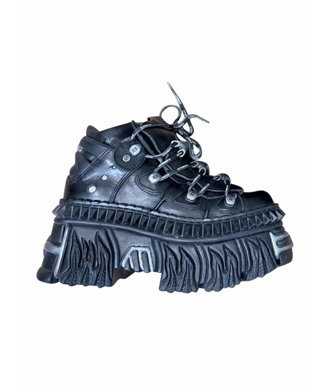 VETEMENTS Черные кожаные ботинки, фото 1