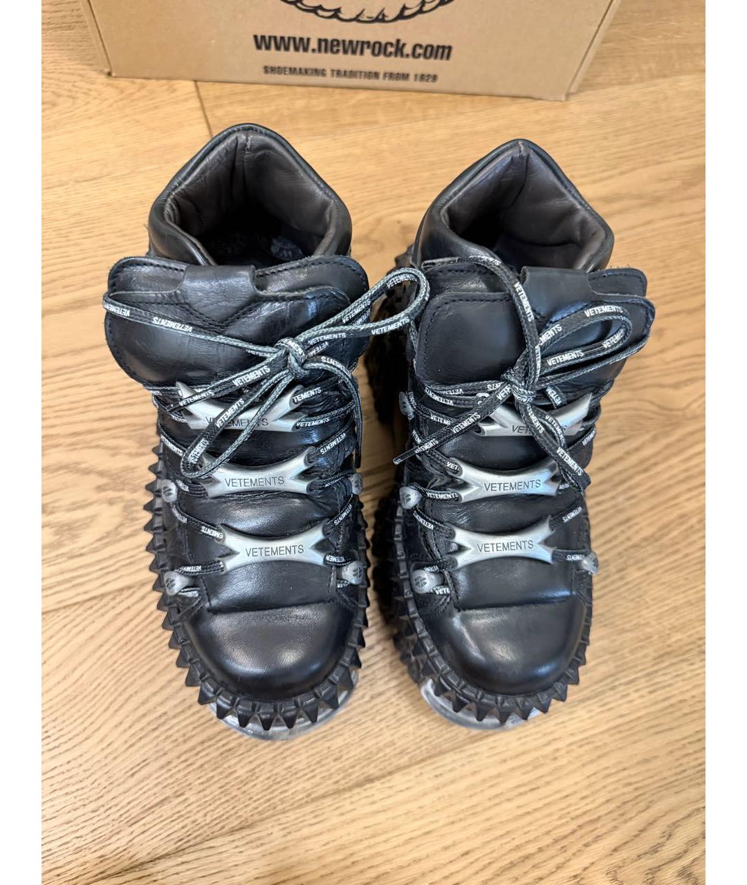 VETEMENTS Черные кожаные ботинки, фото 2