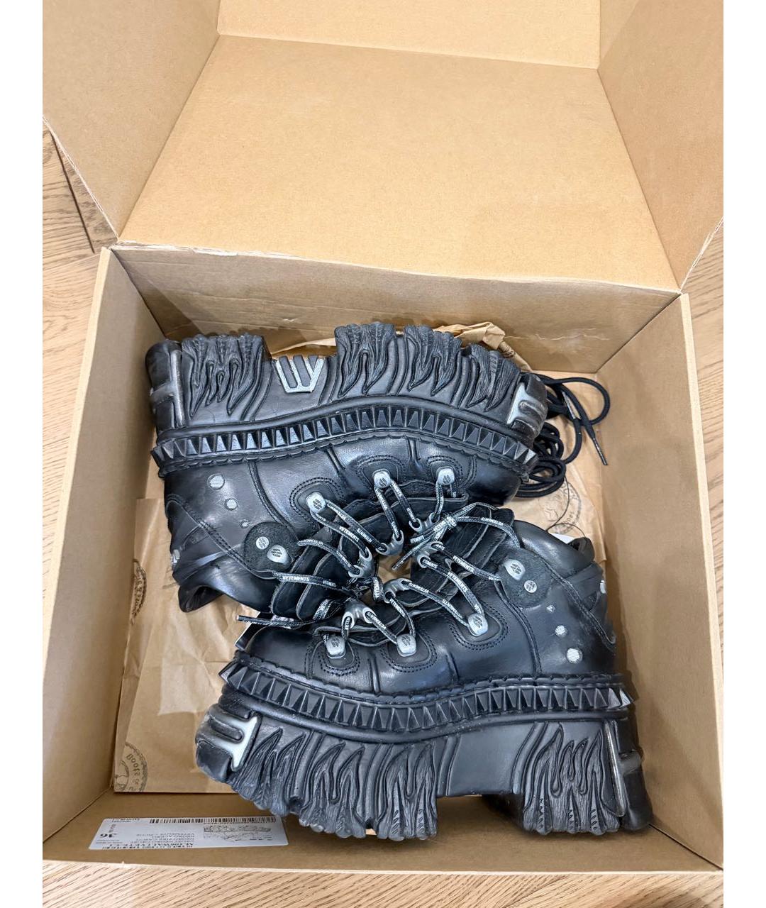 VETEMENTS Черные кожаные ботинки, фото 8