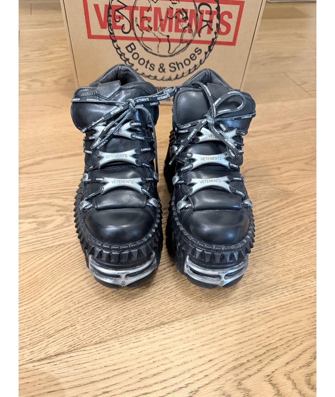 VETEMENTS Черные кожаные ботинки, фото 3