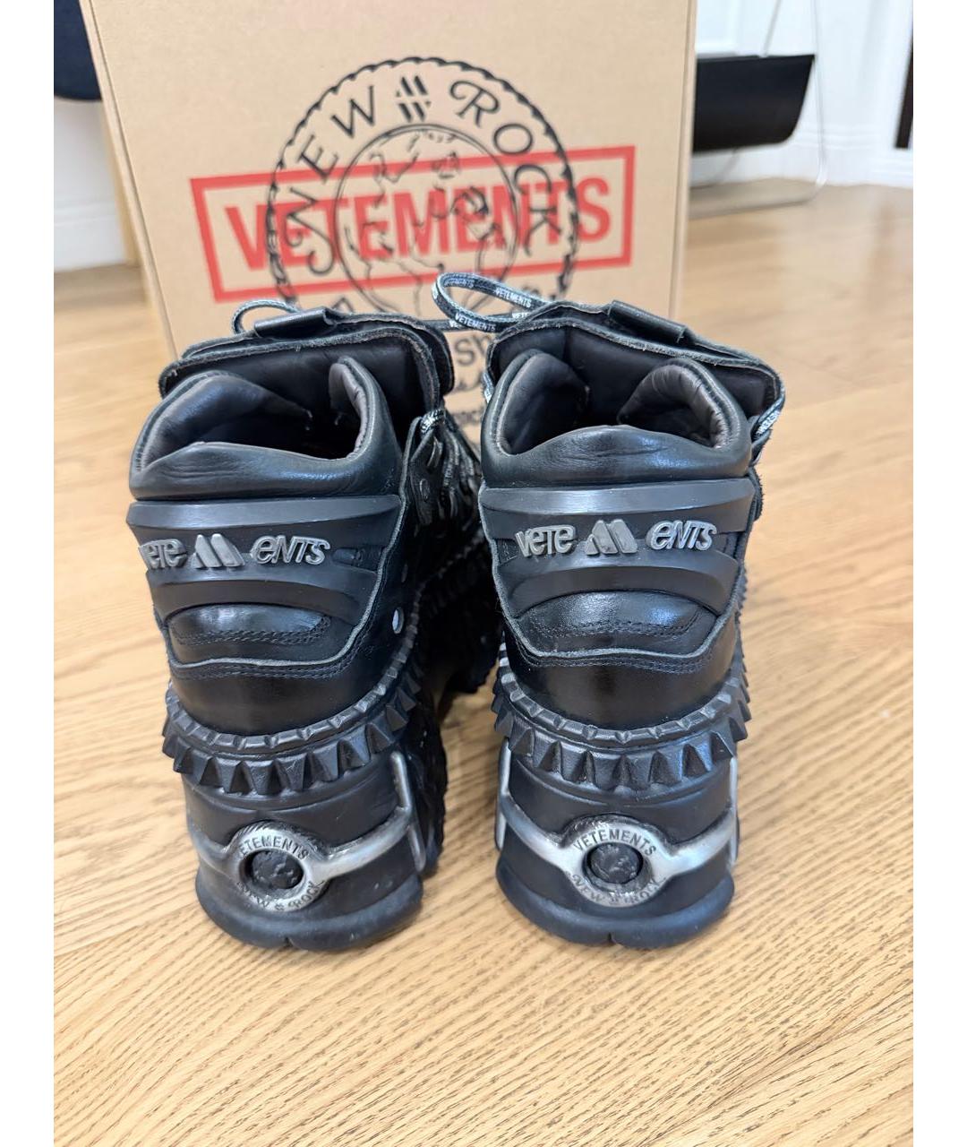 VETEMENTS Черные кожаные ботинки, фото 4