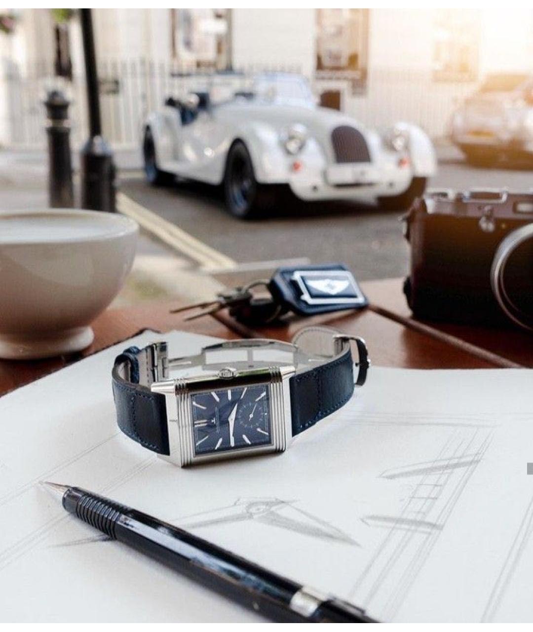 Jaeger LeCoultre Синие стальные часы, фото 3