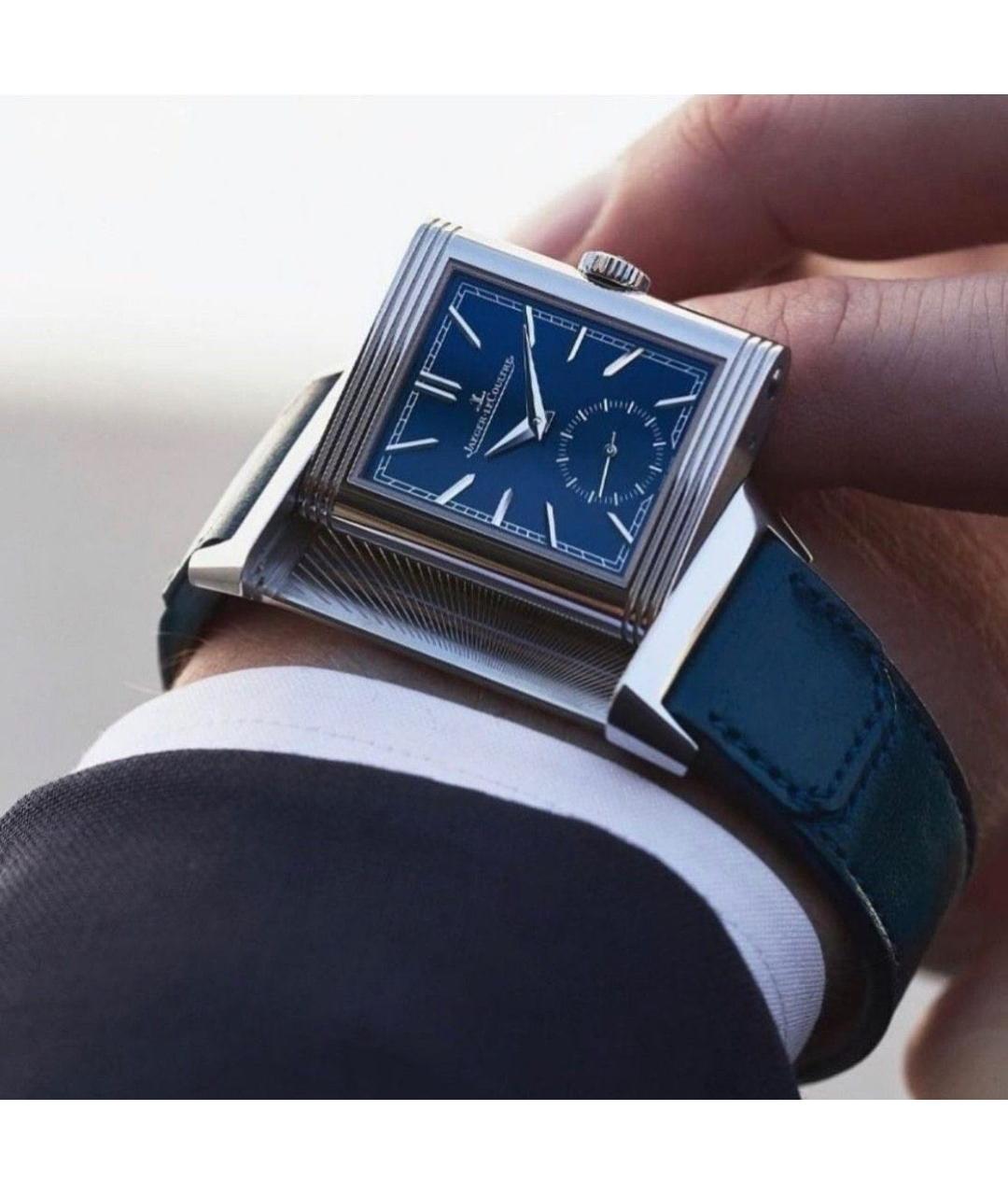 Jaeger LeCoultre Синие стальные часы, фото 4