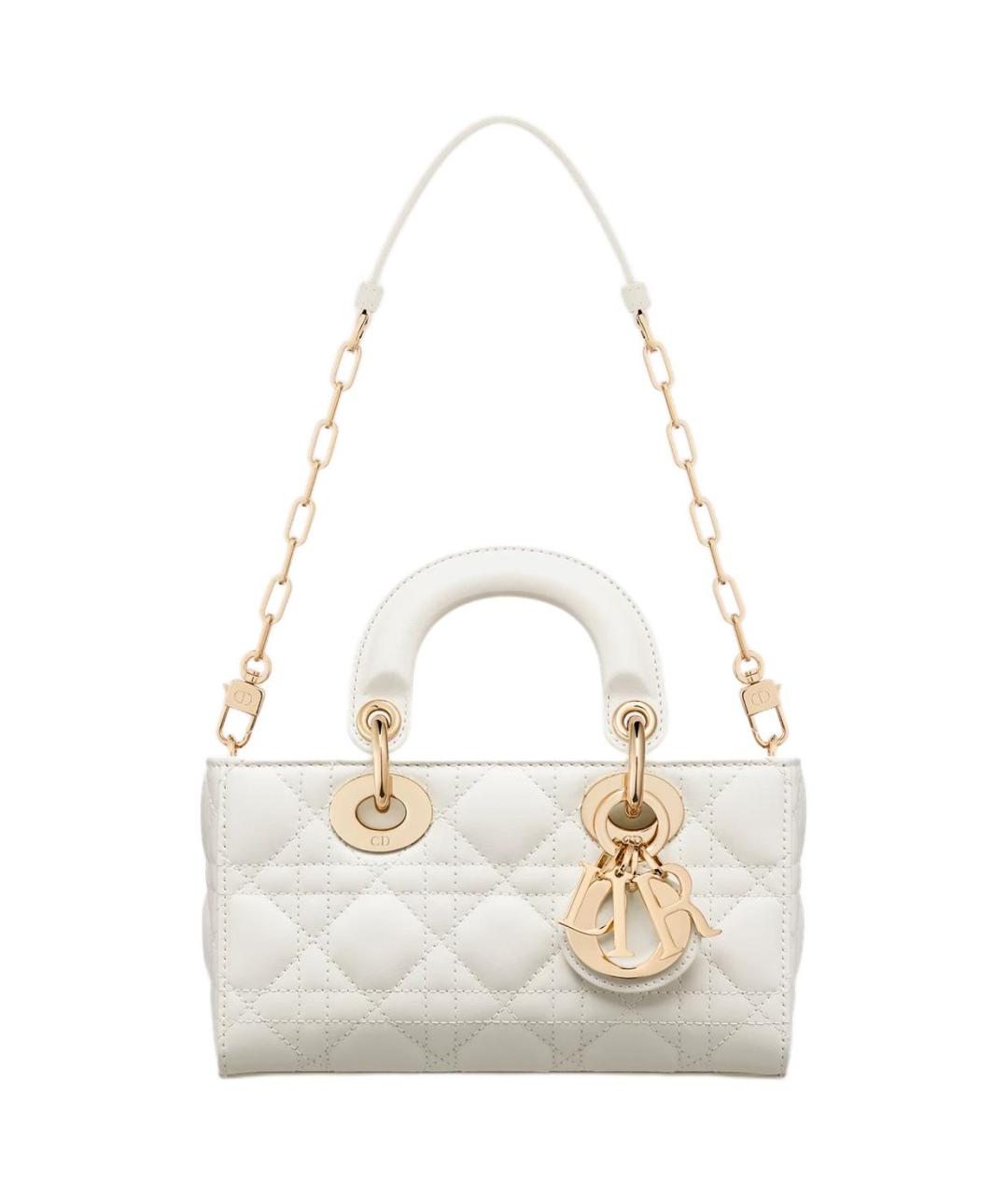 CHRISTIAN DIOR Белая кожаная сумка через плечо, фото 2