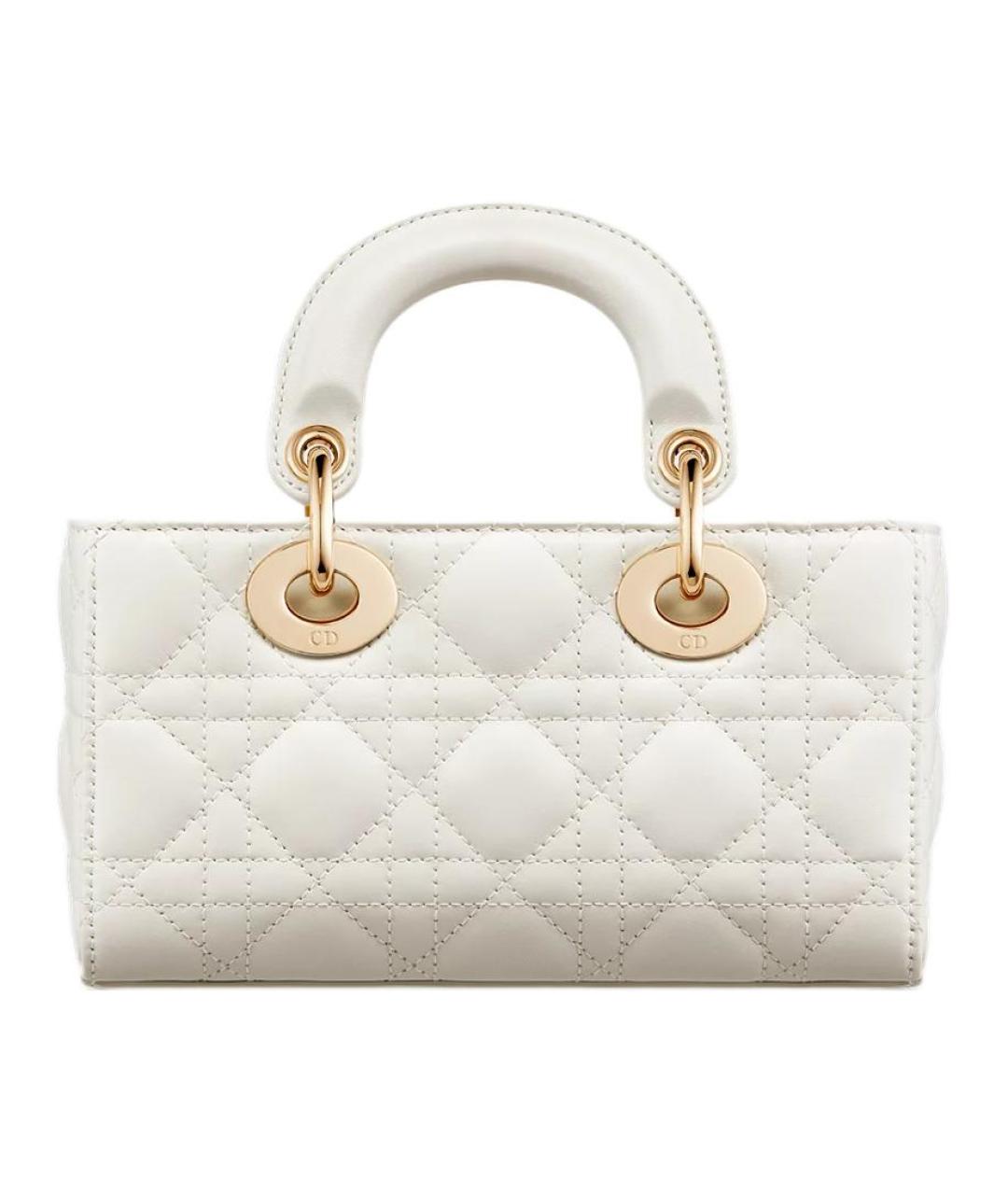CHRISTIAN DIOR Белая кожаная сумка через плечо, фото 5