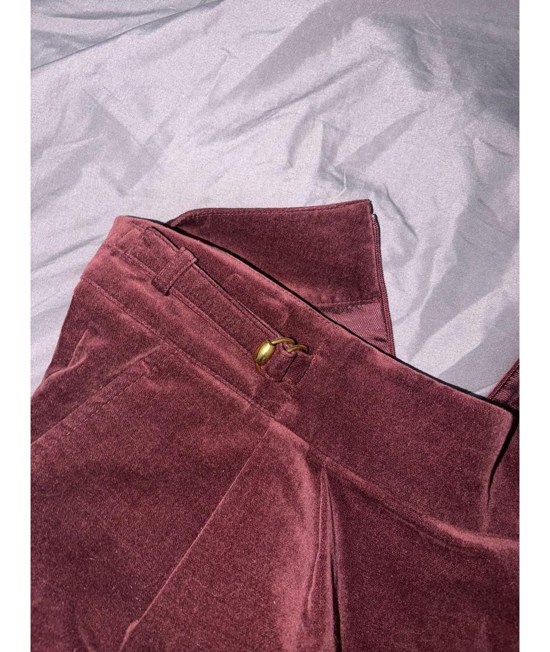 GUCCI Бордовая велюровая юбка мини, фото 4