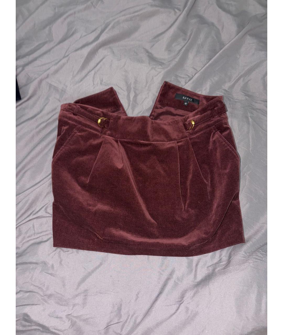 GUCCI Бордовая велюровая юбка мини, фото 6