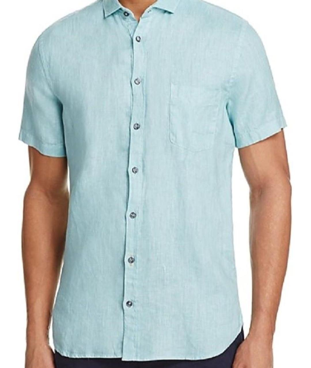 HUGO BOSS Голубая льняная кэжуал рубашка, фото 4