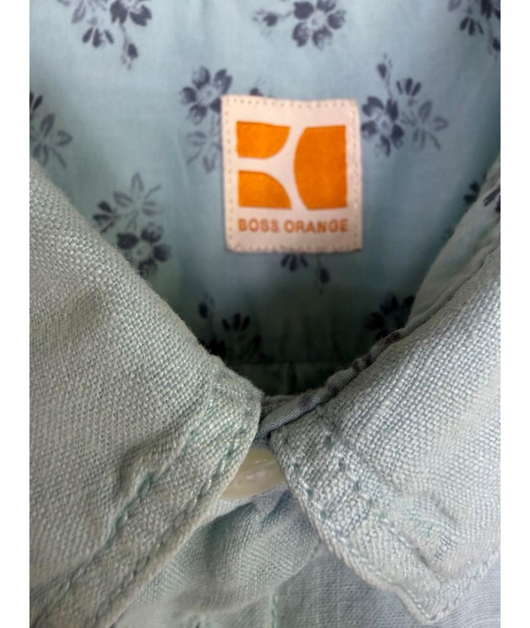 HUGO BOSS Голубая льняная кэжуал рубашка, фото 2