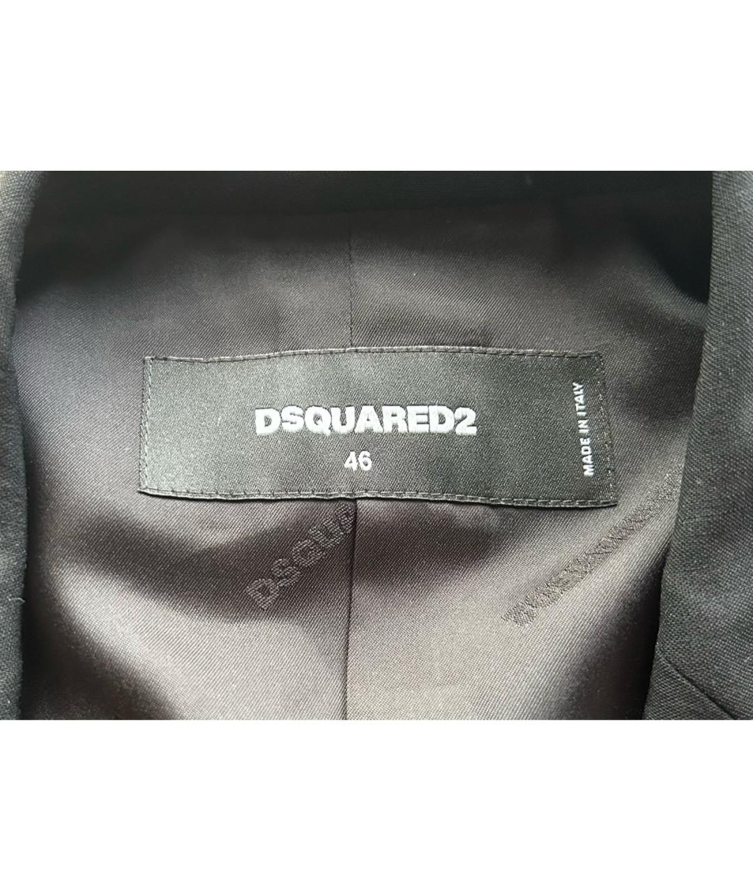 DSQUARED2 Черный шерстяной пиджак, фото 3