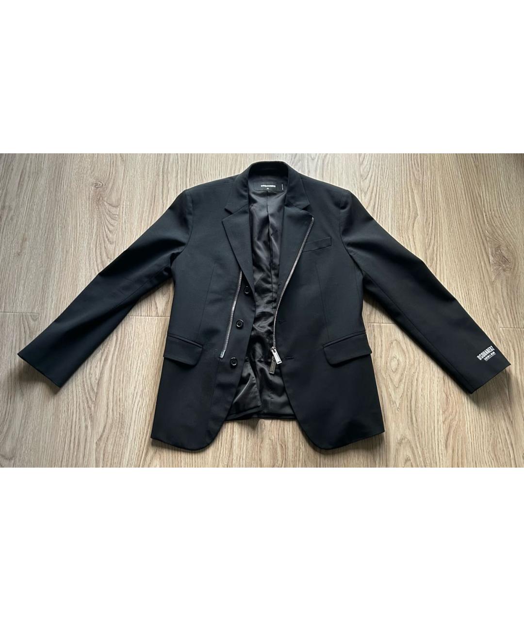 DSQUARED2 Черный шерстяной пиджак, фото 8