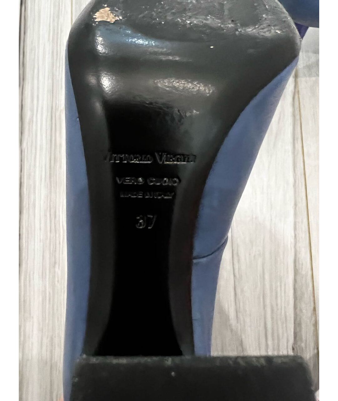 VITTORIO VIRGILI Синие кожаные туфли, фото 4