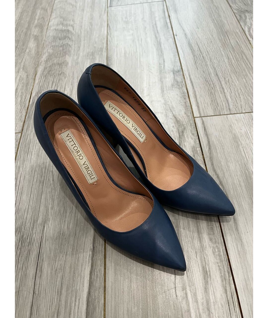 VITTORIO VIRGILI Синие кожаные туфли, фото 2