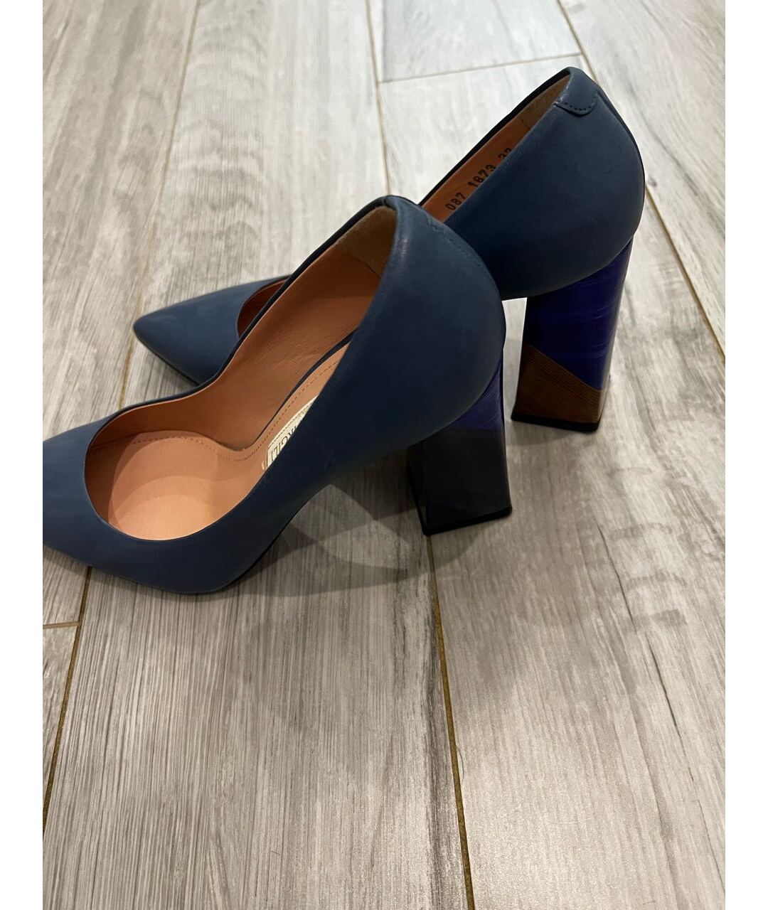 VITTORIO VIRGILI Синие кожаные туфли, фото 3