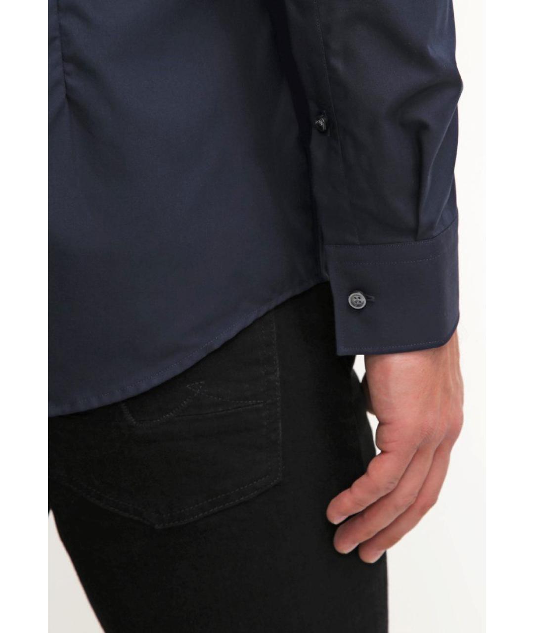 HUGO BOSS Синяя хлопковая классическая рубашка, фото 9