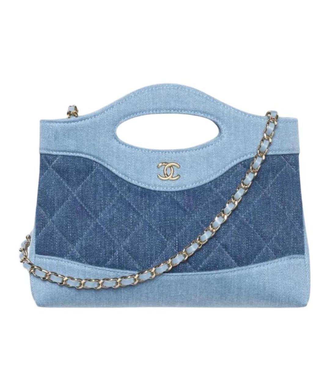 CHANEL Синяя деним сумка через плечо, фото 4
