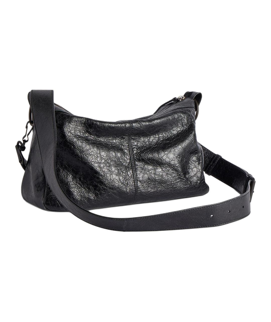 BALENCIAGA Черная кожаная сумка через плечо, фото 4