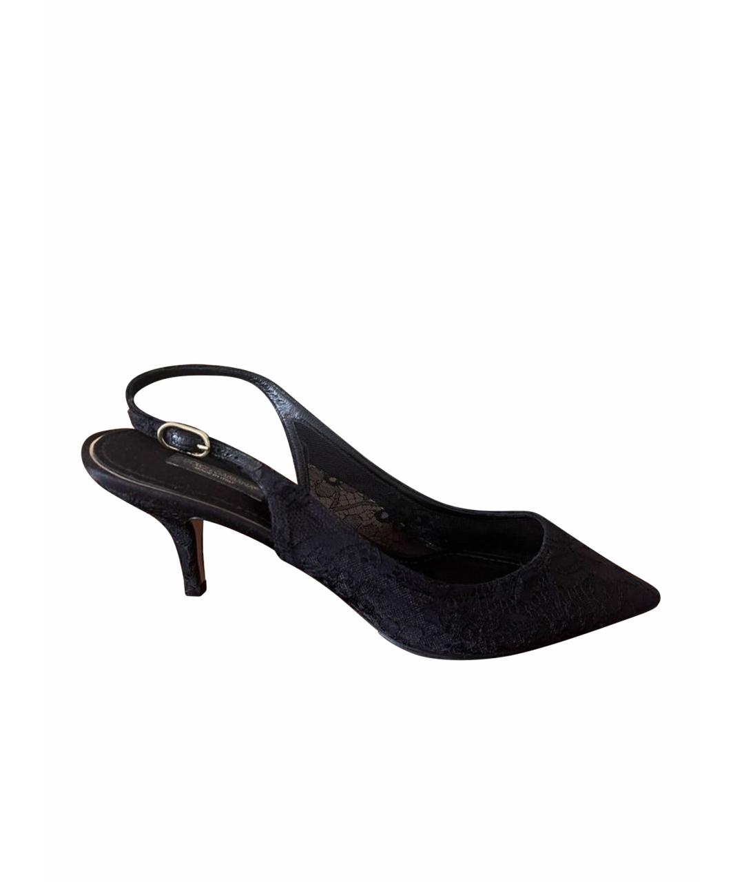 DOLCE&GABBANA Черные текстильные туфли, фото 1