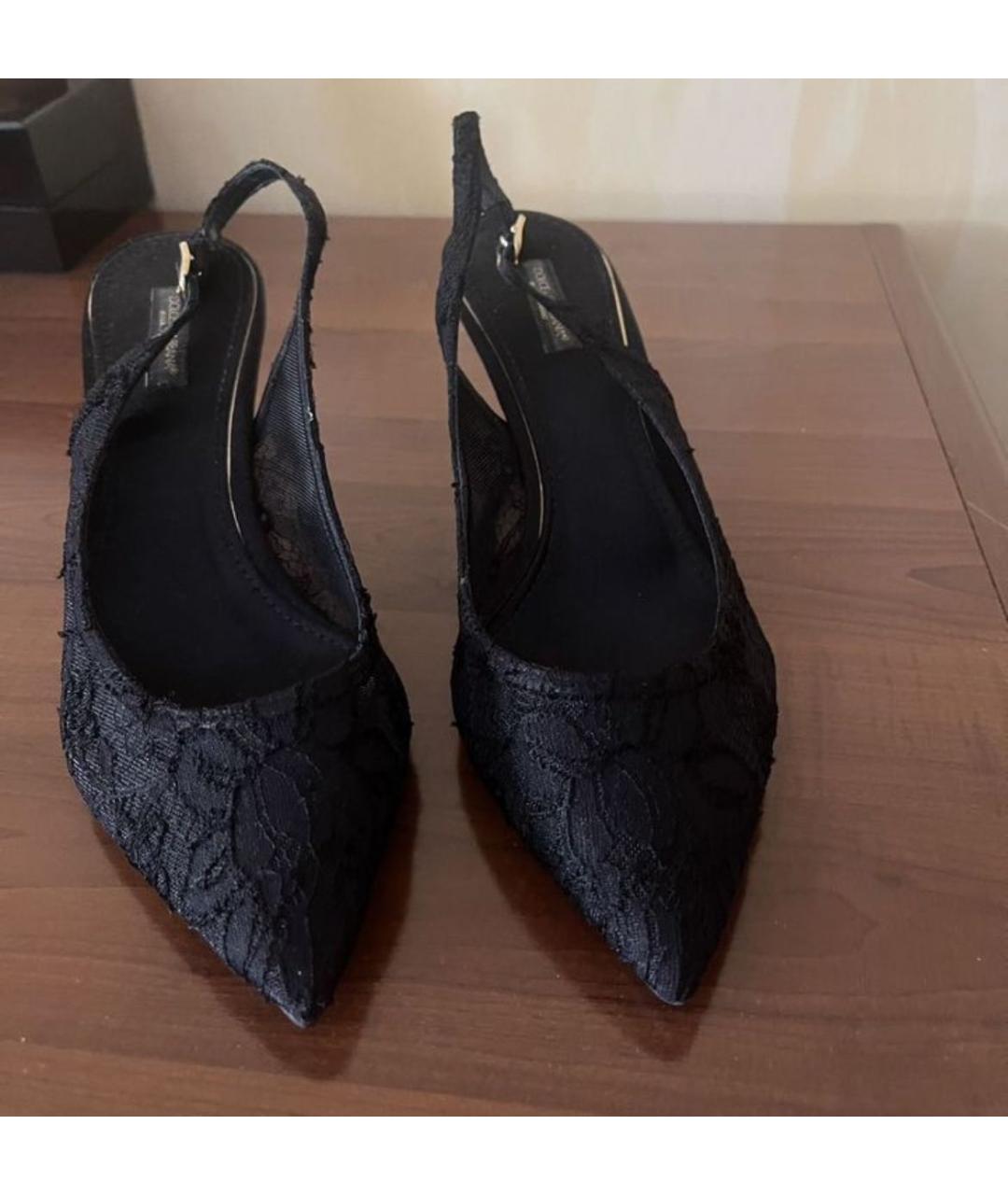 DOLCE&GABBANA Черные текстильные туфли, фото 3