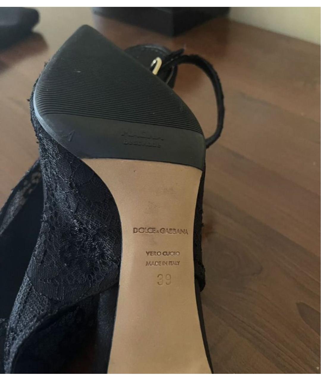 DOLCE&GABBANA Черные текстильные туфли, фото 2