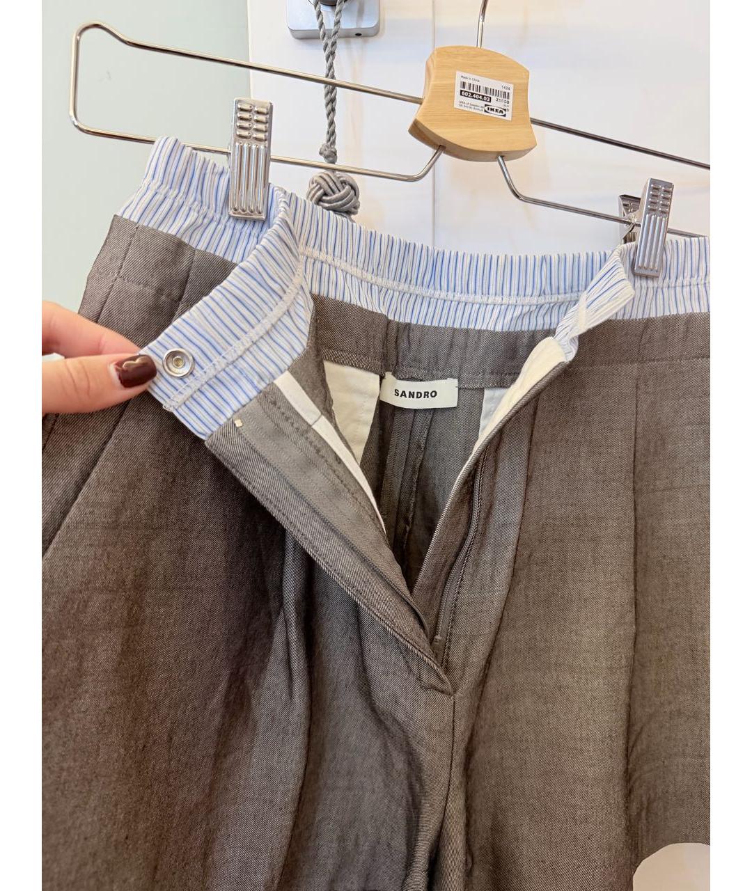 SANDRO Серые шерстяные шорты, фото 7
