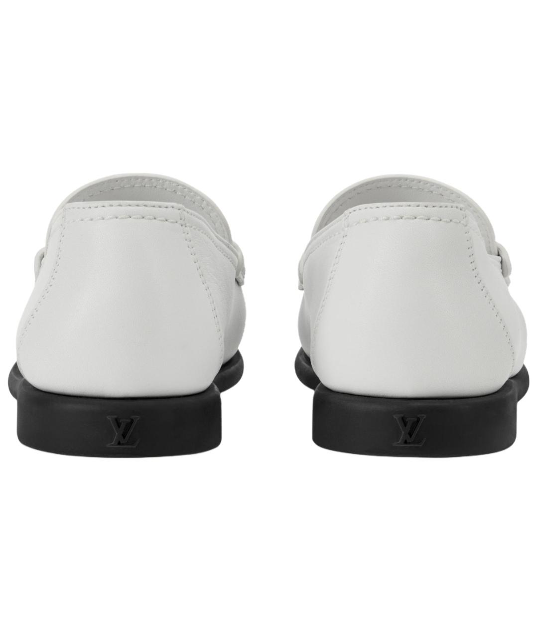 LOUIS VUITTON Белые кожаные лоферы, фото 5