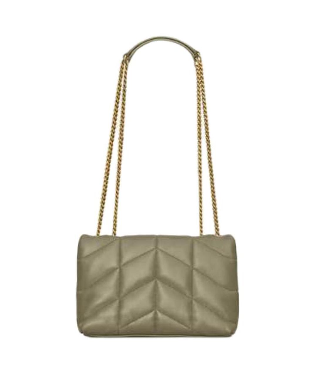 SAINT LAURENT Зеленая кожаная сумка через плечо, фото 3