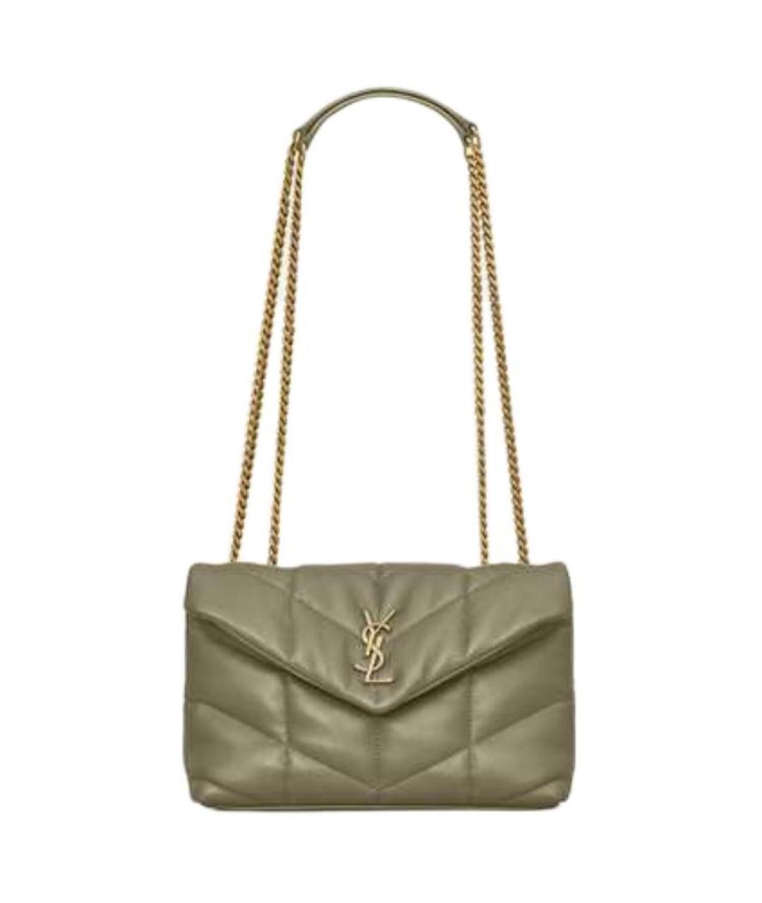 SAINT LAURENT Зеленая кожаная сумка через плечо, фото 1