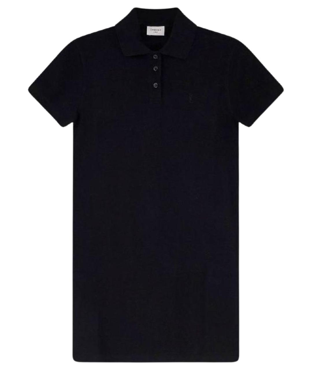 SAINT LAURENT Черное хлопковое повседневное платье, фото 1